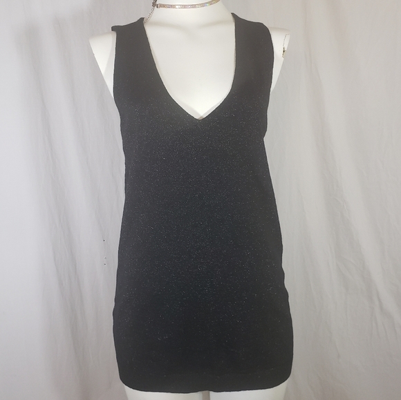 NWT ANN TAYLOR black and white sparkle top - Picture 1 of 8
